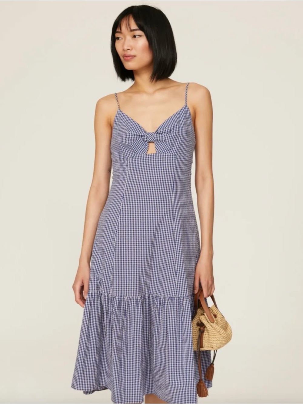 Rails Navy and Rose  Gingham Slip Cotton Dress